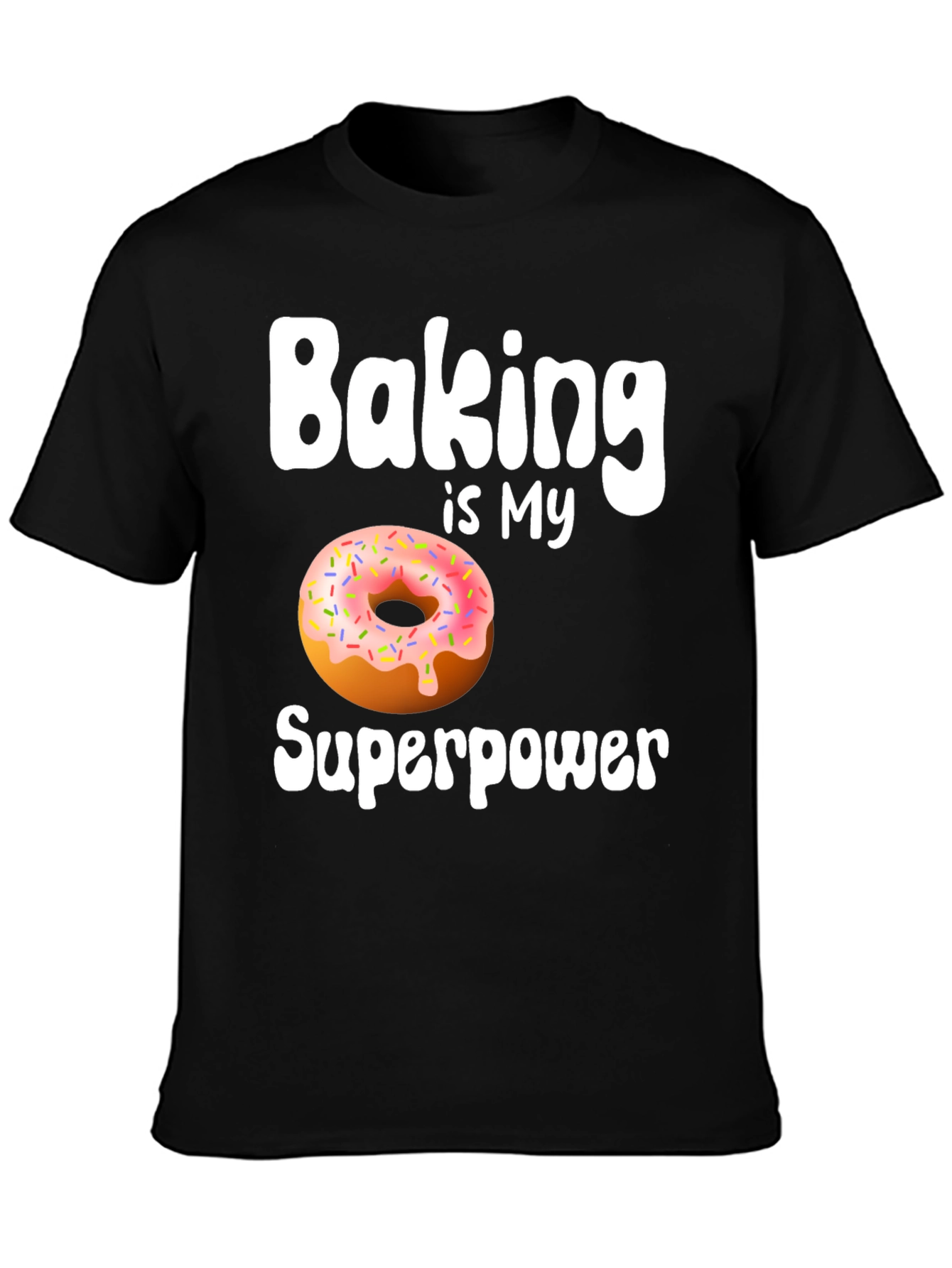 Black Baking is My Superpower Donut T-Shirt view 3