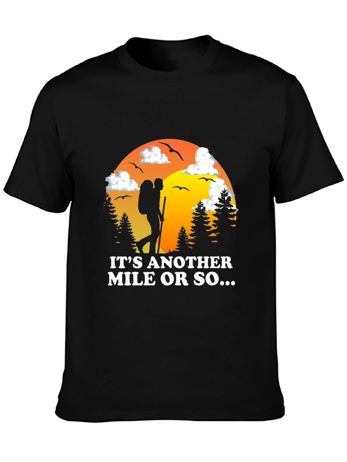 Black Hiking Adventure Graphic Tee view 3