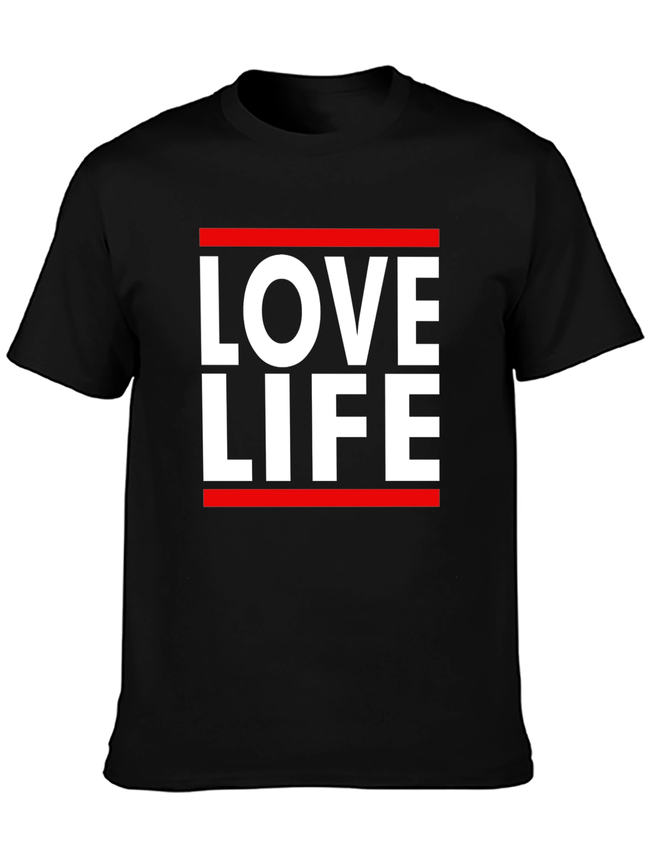 Black Love Life Graphic Tee - Black Cotton Casual T-Shirt view 3