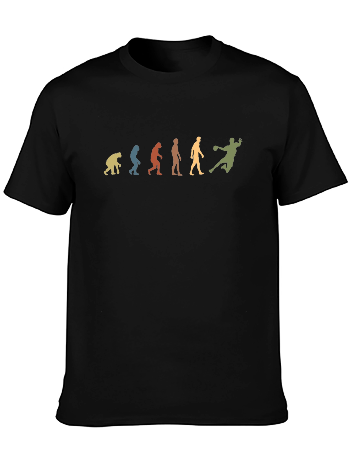 Black Evolution of Handball T-Shirt - Black Cotton Tee view 3