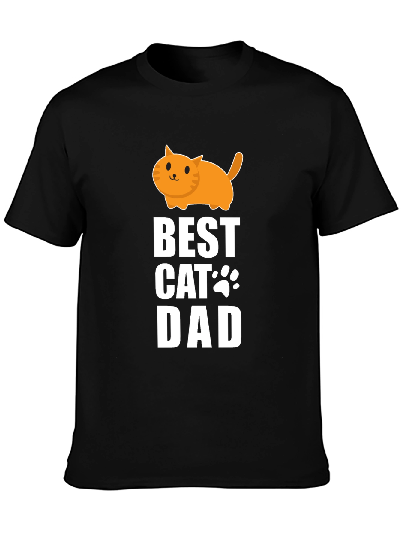 Black Best Cat Dad T-Shirt - Cute Graphic Tee view 3