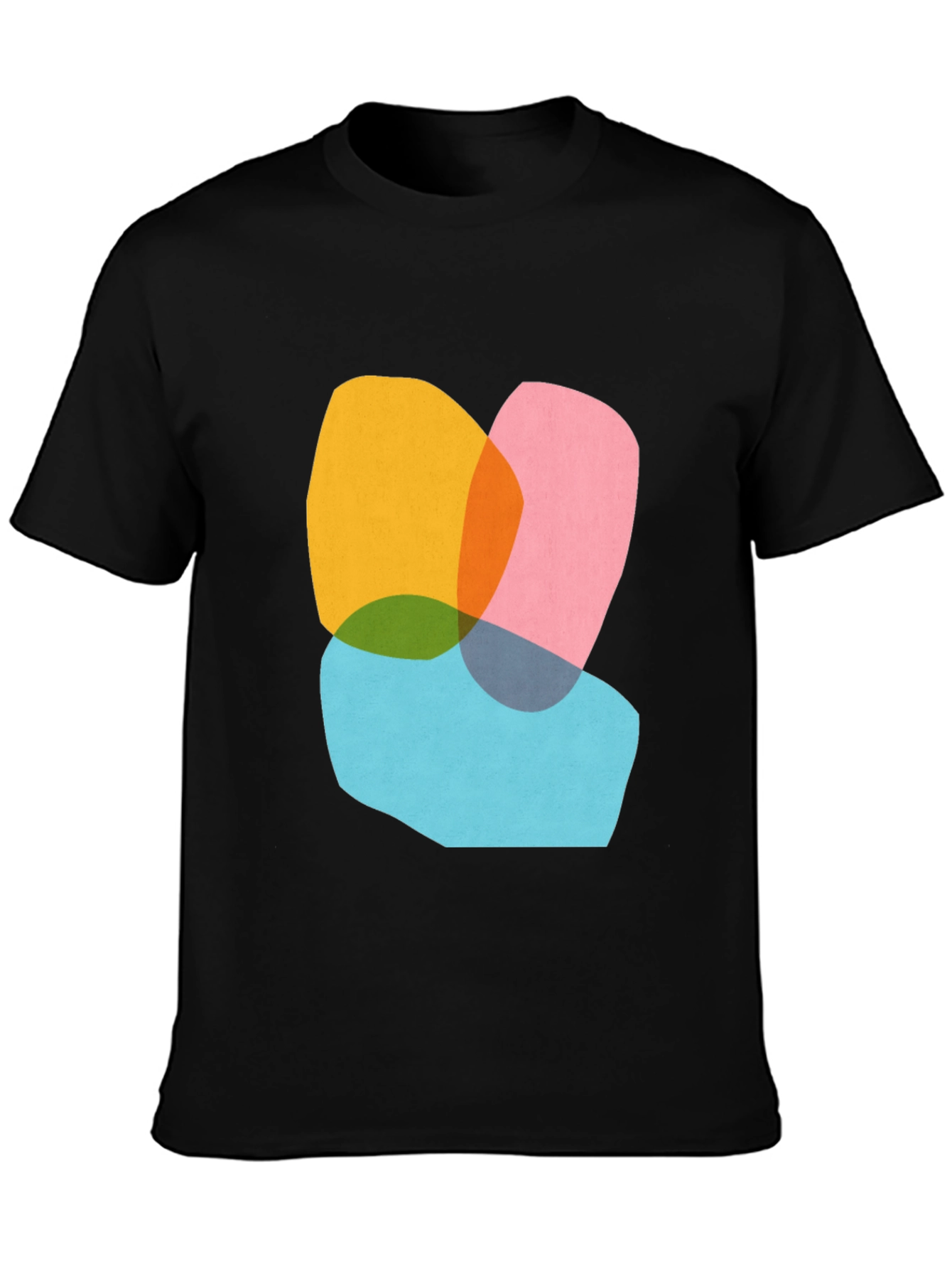 Black Abstract Graphic Tee - Modern Art Shirt view 3