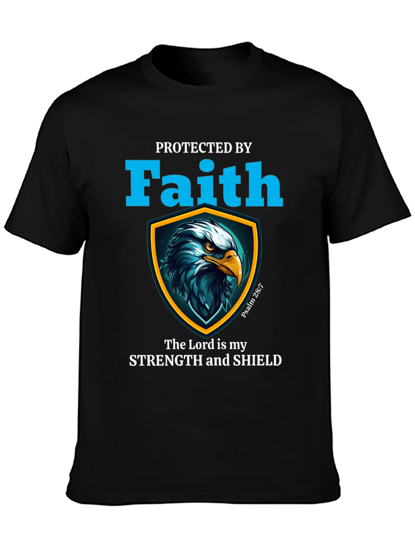 Black Faith Protected Eagle Shield Graphic Tee view 3