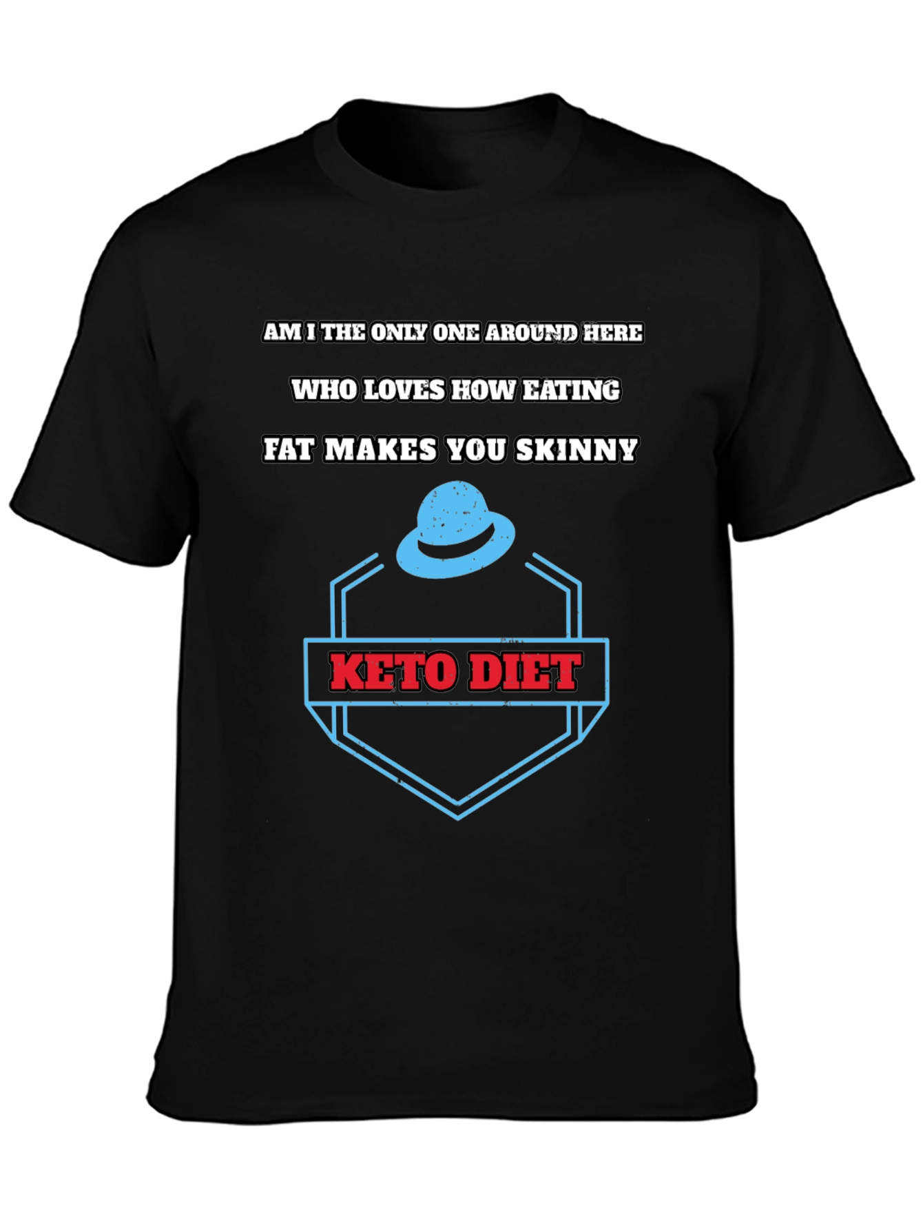 Black Keto Diet T-Shirt - Eat Fat Get Skinny Tee view 3