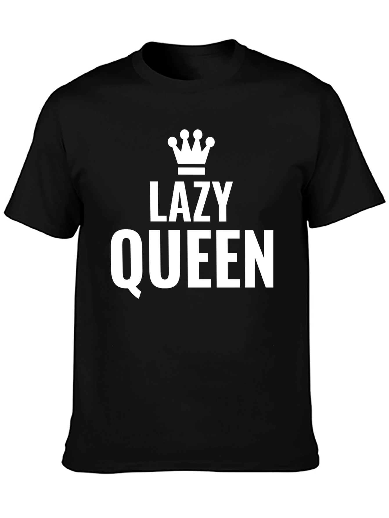 Black Lazy Queen Graphic Tee - Unisex Black T-Shirt view 3