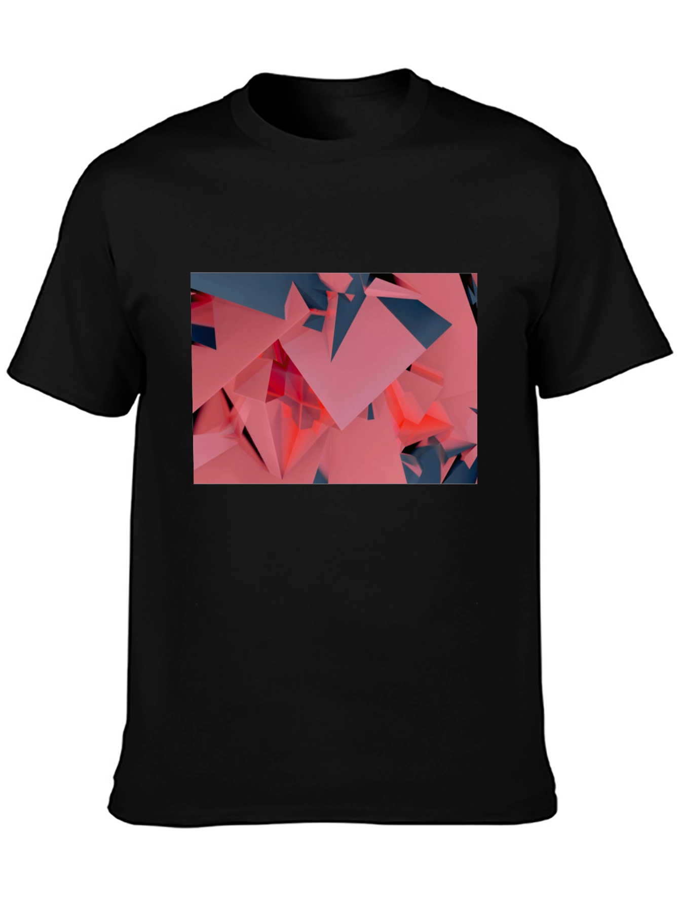 Black Geometric Abstract T-Shirt view 3