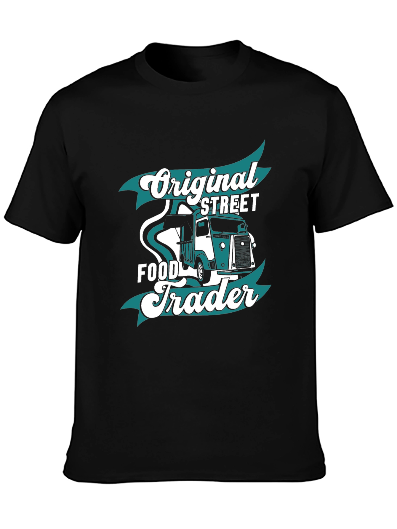 Black Original Street Food Trader Graphic T-Shirt view 3
