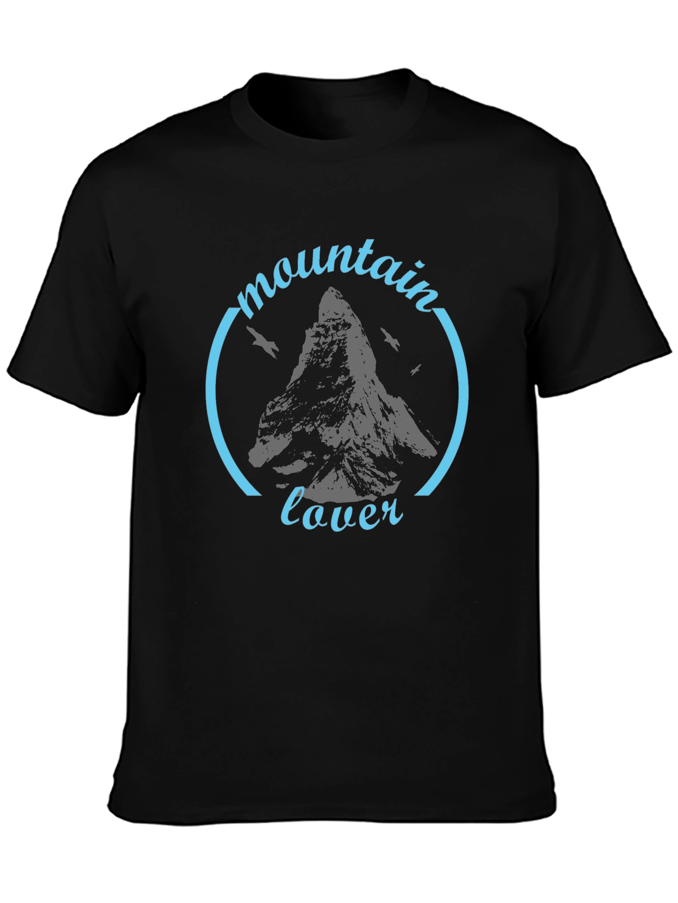 Black Mountain Lover Black Graphic T-Shirt view 3