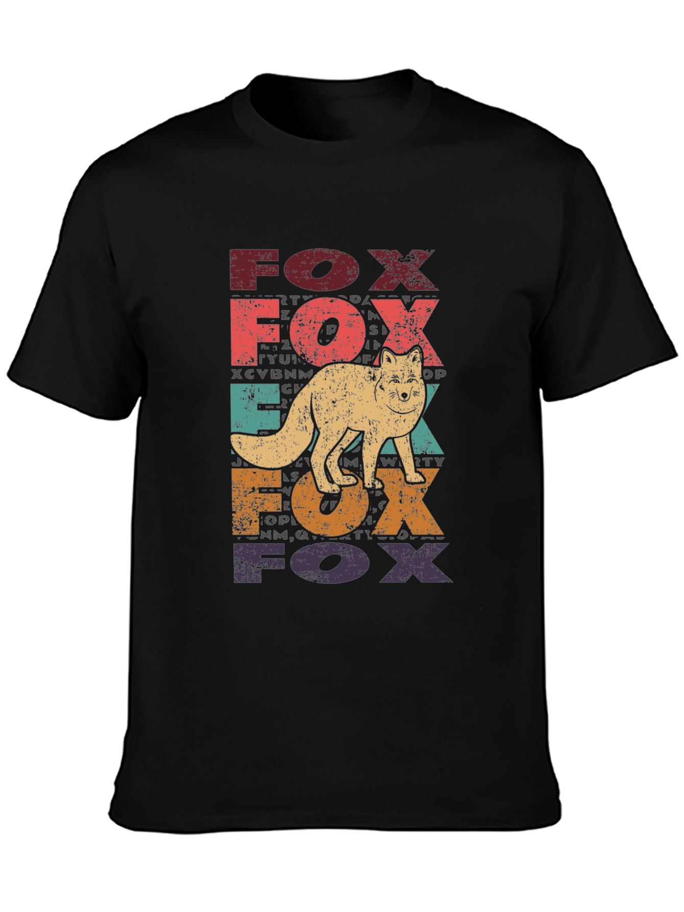 Black Vintage Fox Graphic T-Shirt - Animal Lover Tee view 3