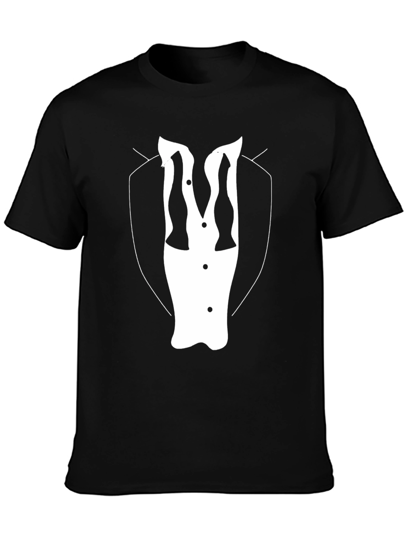 Black Tuxedo T-Shirt - Stylish Black Tee view 3
