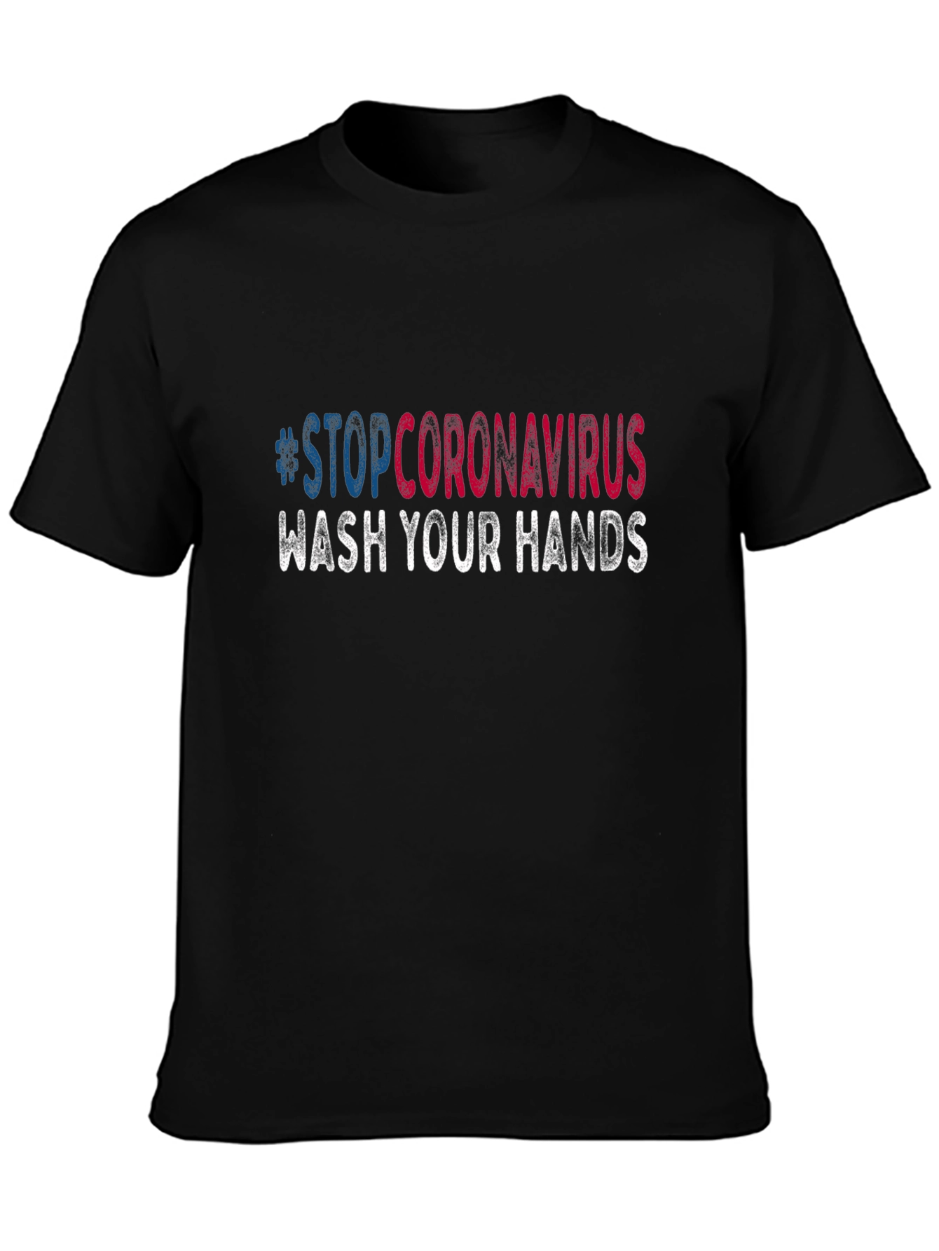 Black Stop Coronavirus Wash Your Hands T-Shirt view 3