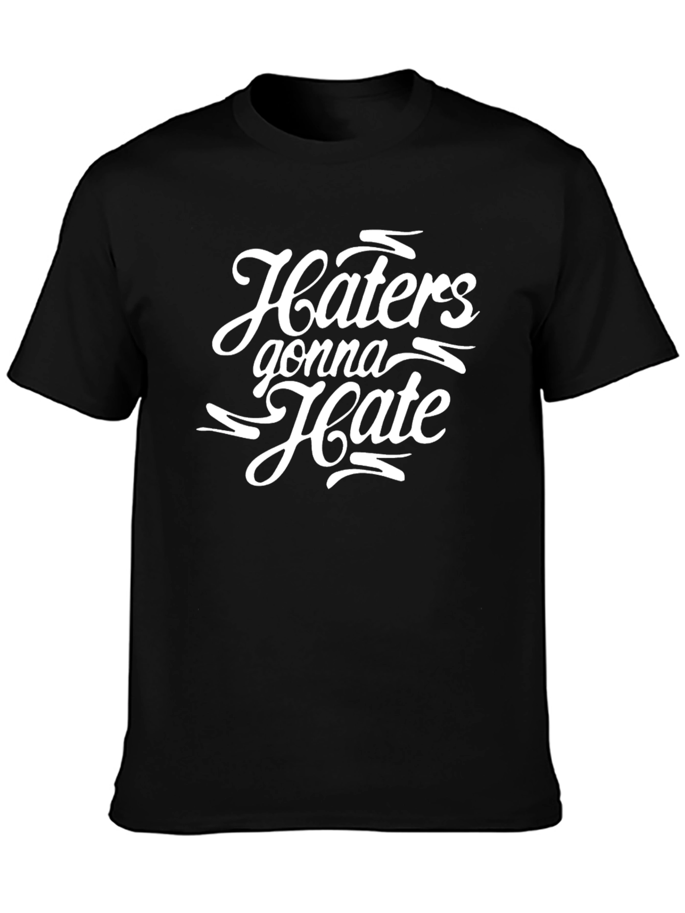 Black Haters Gonna Hate Graphic Tee - Black view 3