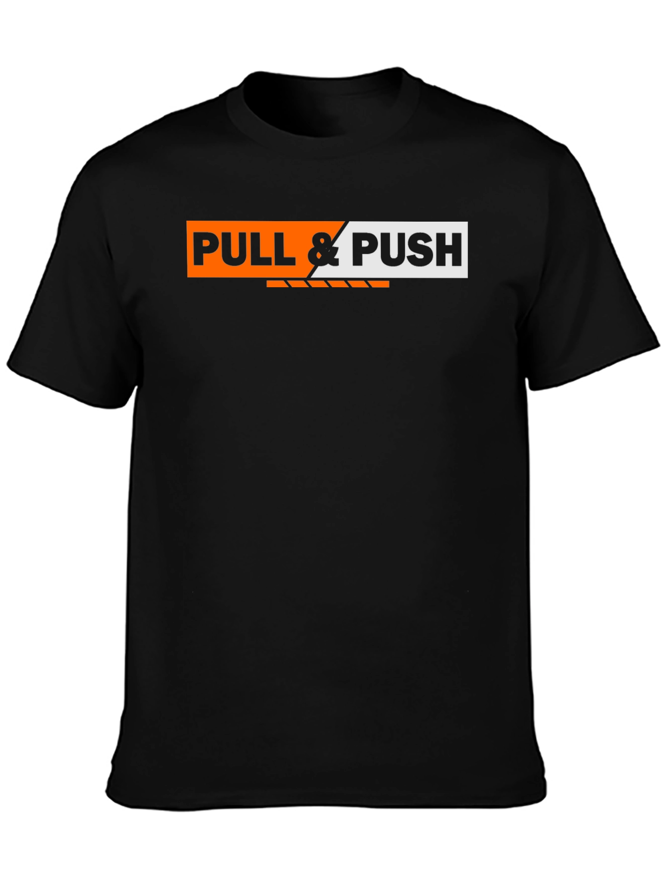 Black Pull & Push Graphic Tee - Black Cotton T-Shirt view 3