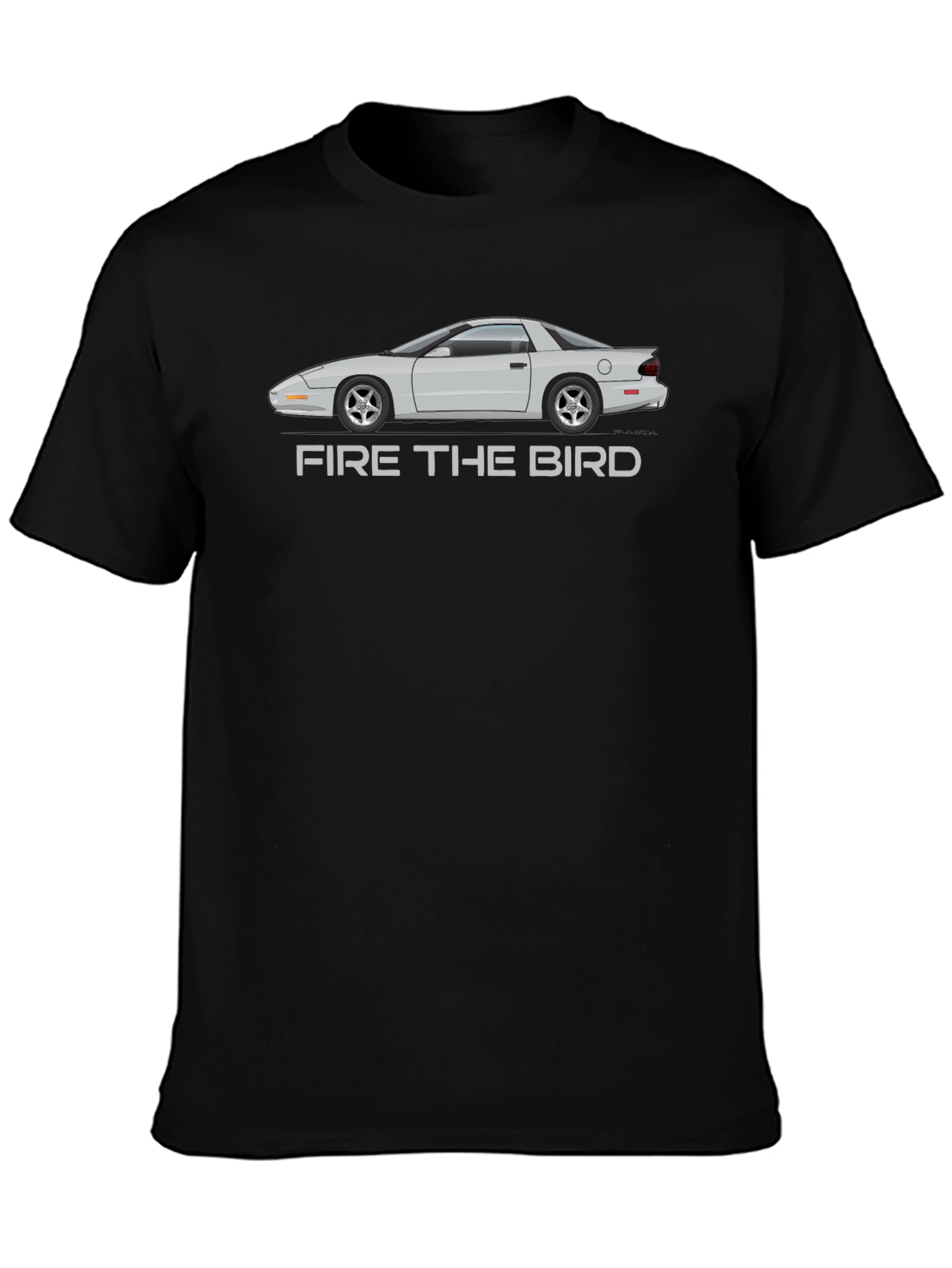 Black Firebird Car Graphic T-Shirt view 3