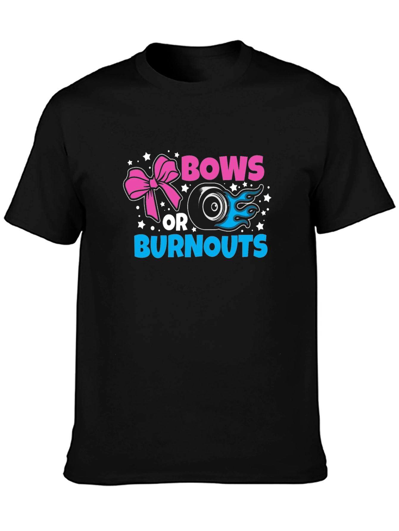 Black Bows or Burnouts Gender Reveal T-Shirt view 3