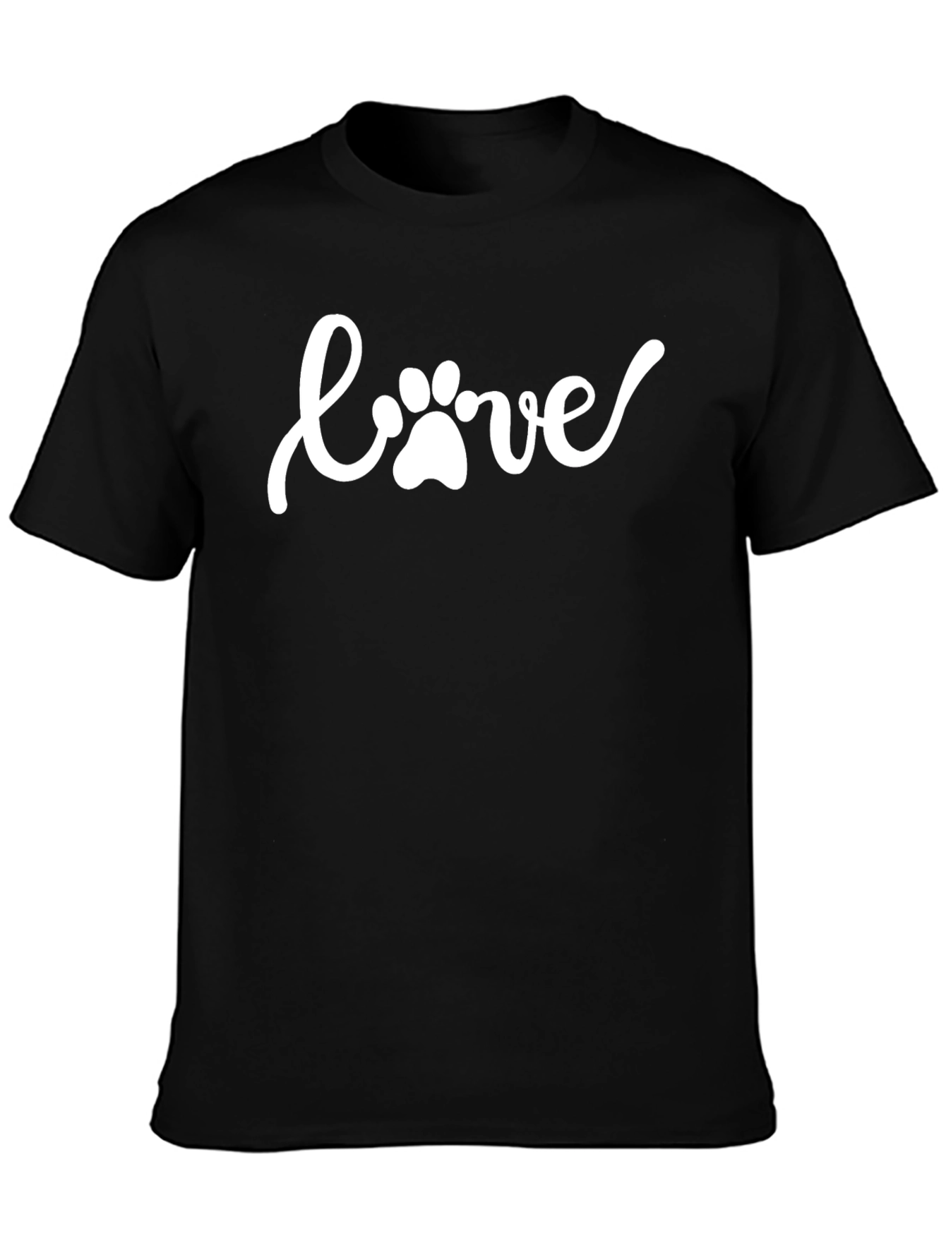 Black Paw Print Love T-Shirt - Stylish Pet Lover Tee view 3