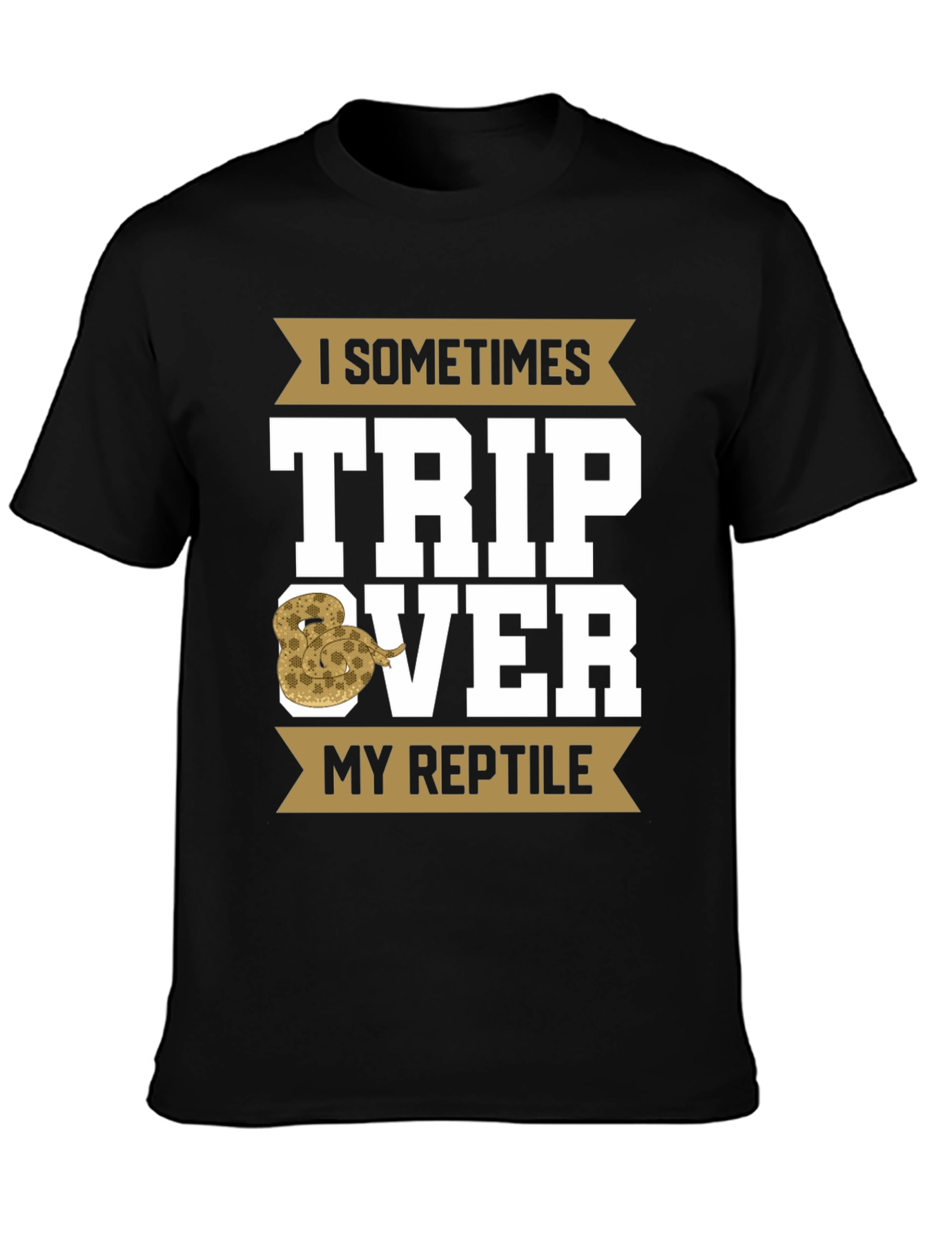 Black I Sometimes Trip Over My Reptile T-Shirt view 3