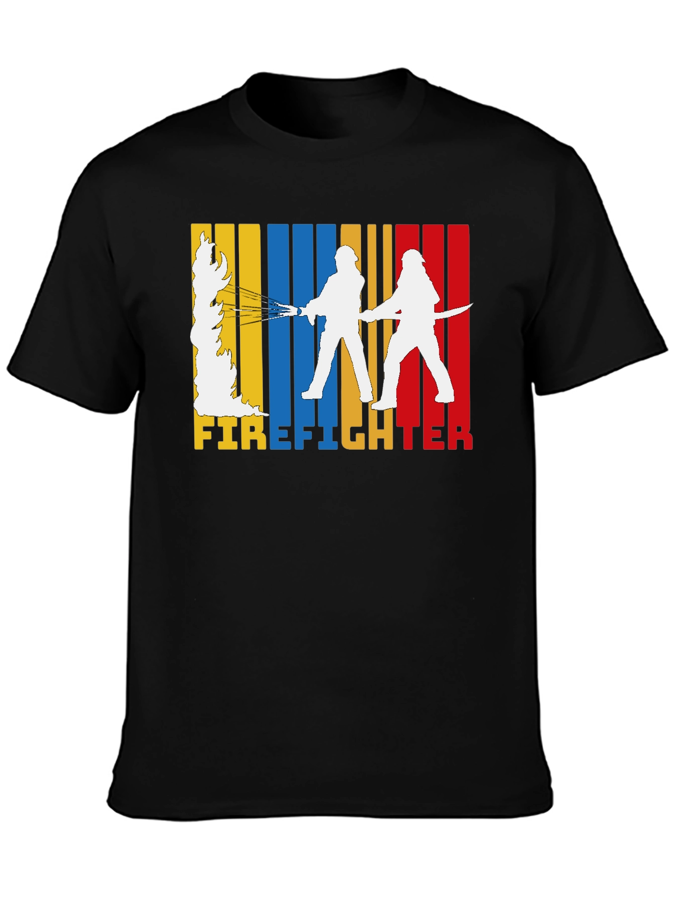 Black Firefighter Graphic Tee - Black view 3