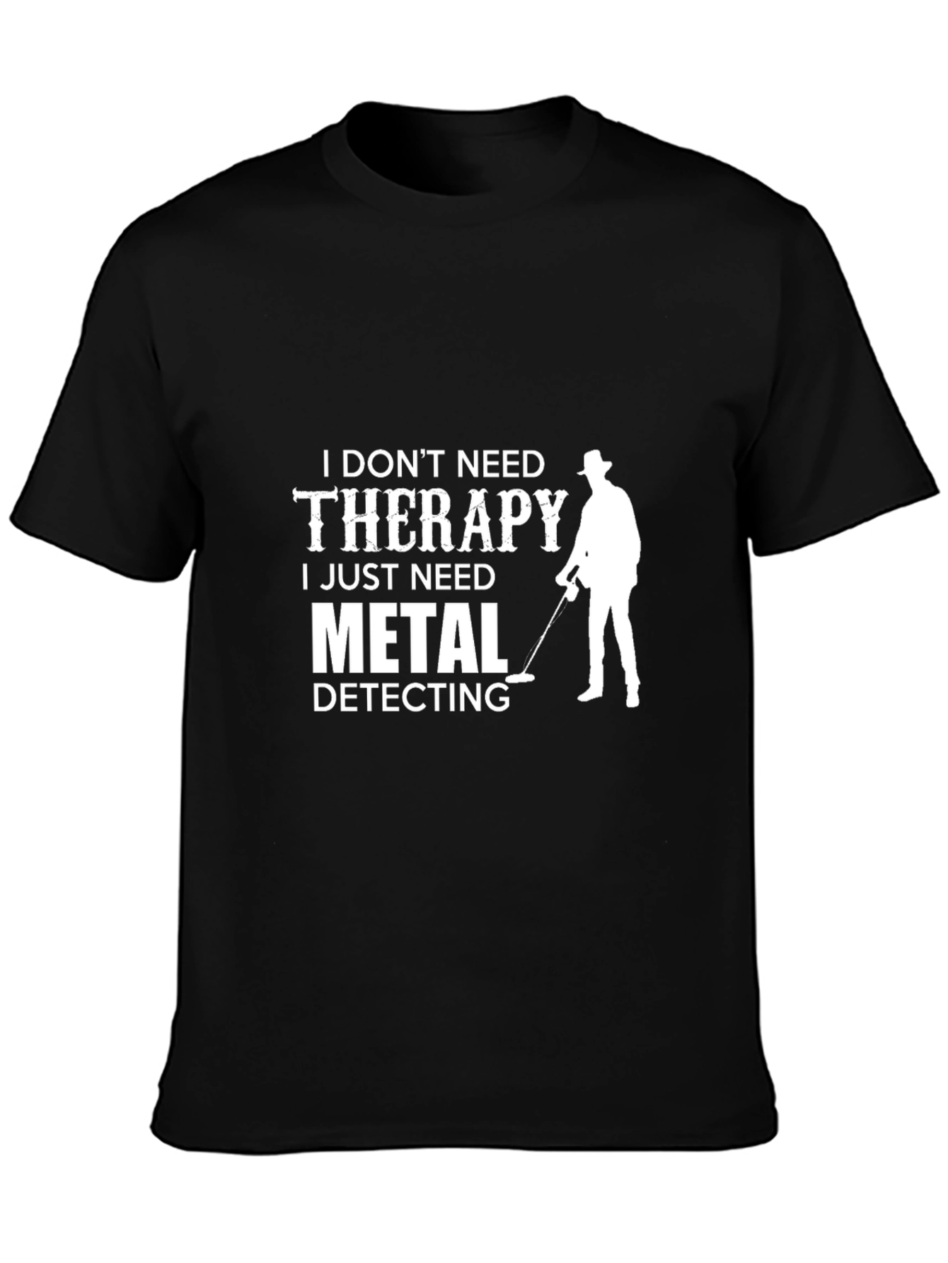 Black Metal Detecting Therapy Tee view 3