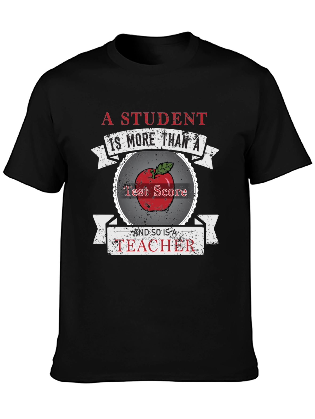 Black Teacher Apple Graphic Tee view 3