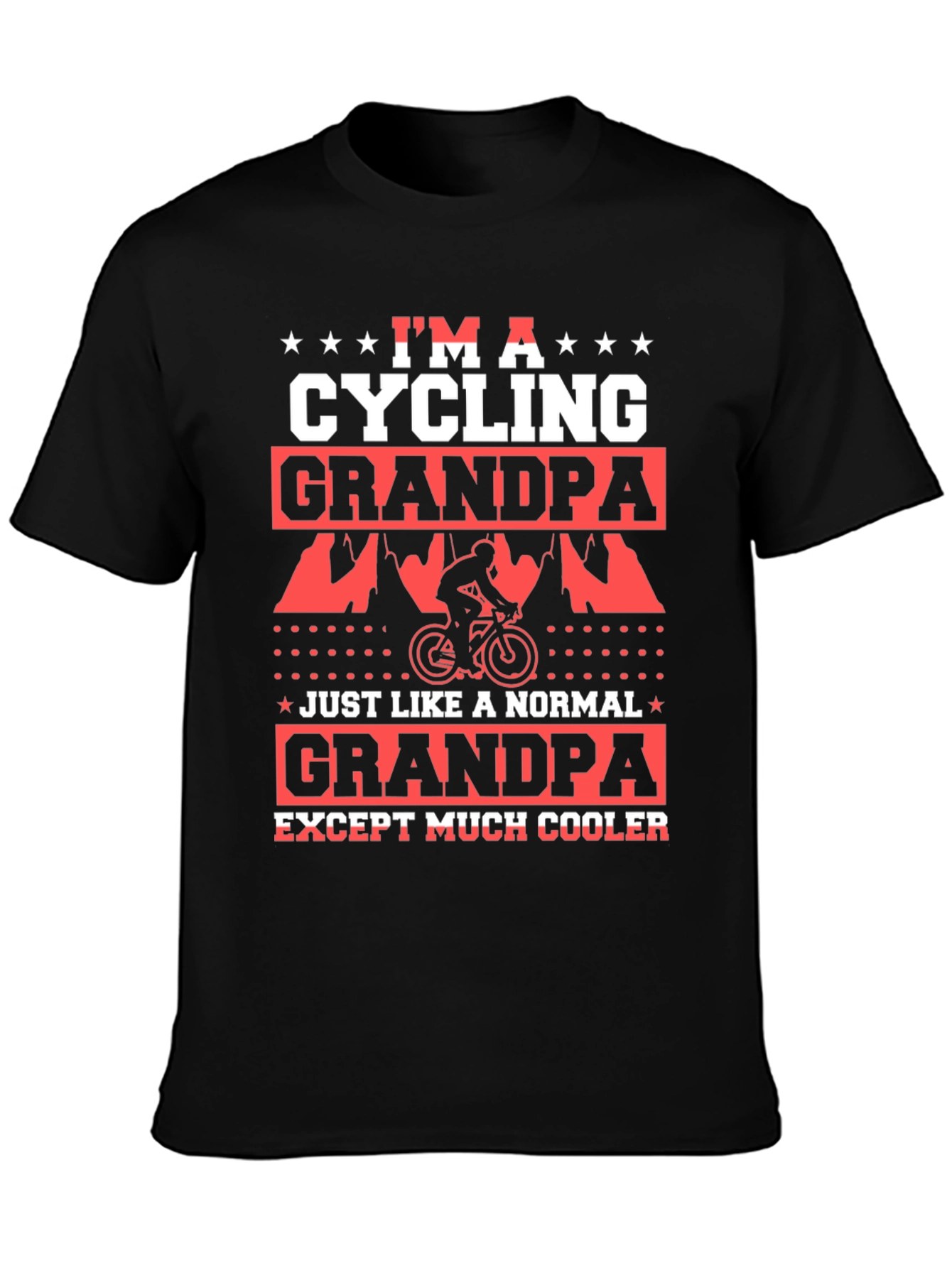 Black Cycling Grandpa T-Shirt - Cool Grandpa Tee view 3