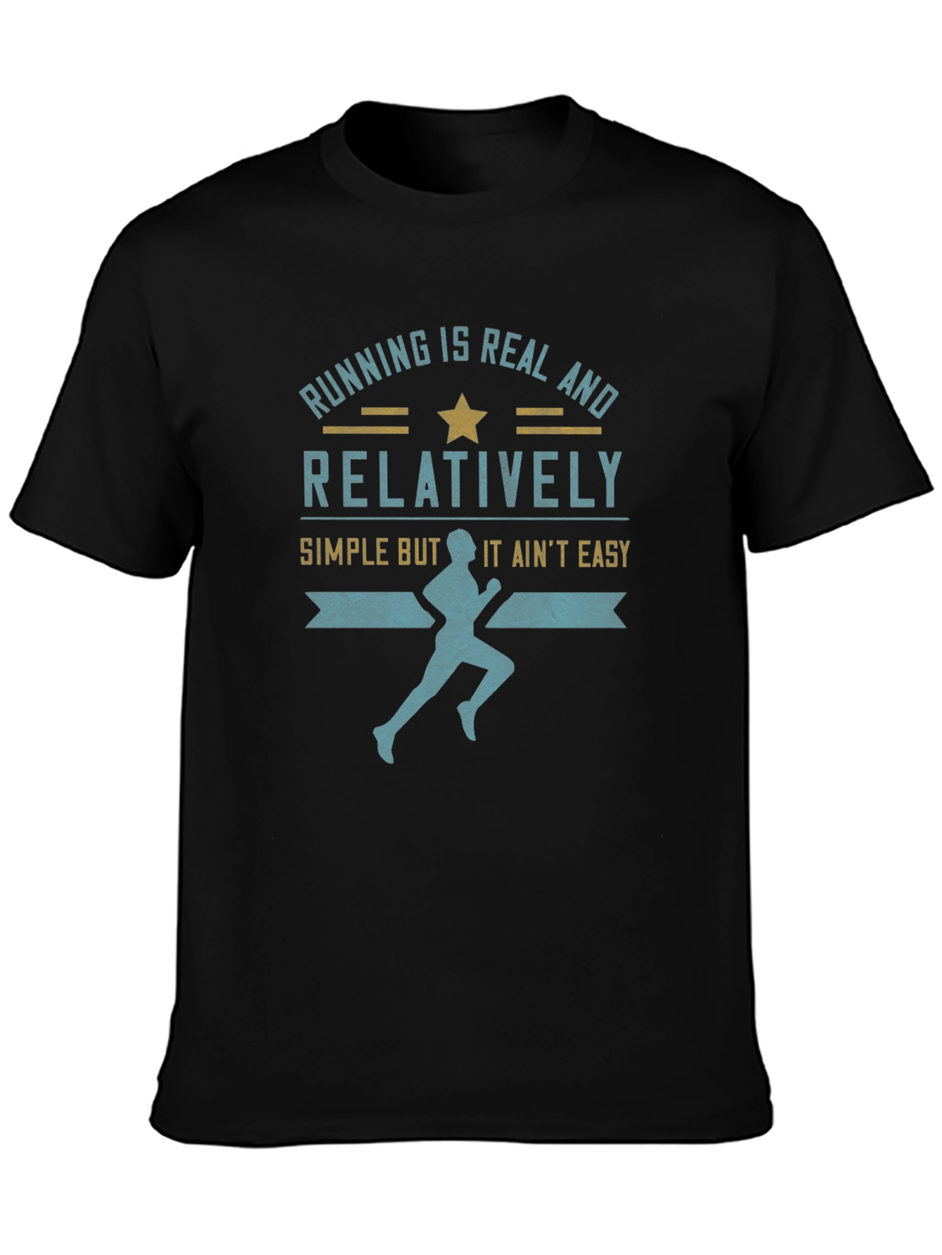 Black Running Is Real Men's Graphic T-Shirt view 3