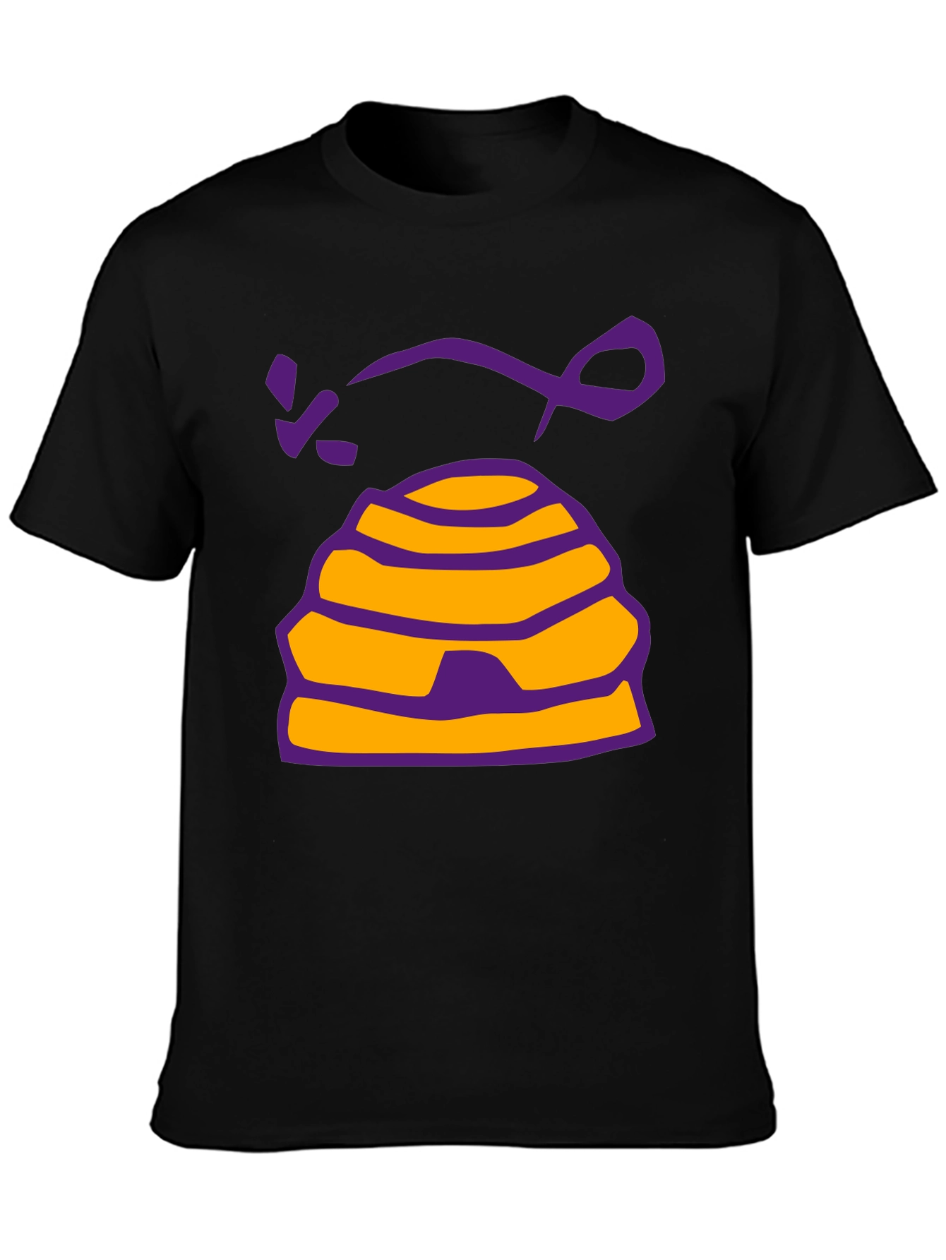 Black Beehive Graphic T-Shirt - Casual Black Tee view 3