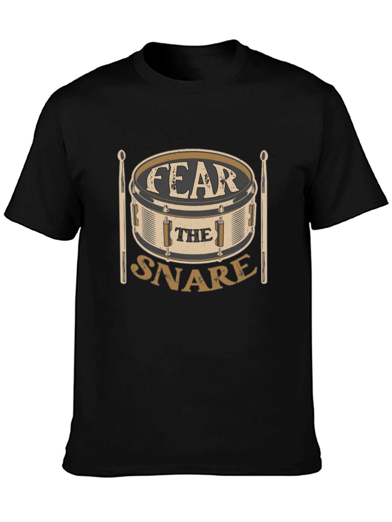 Black Fear the Snare T-Shirt - Drummer Gift view 3