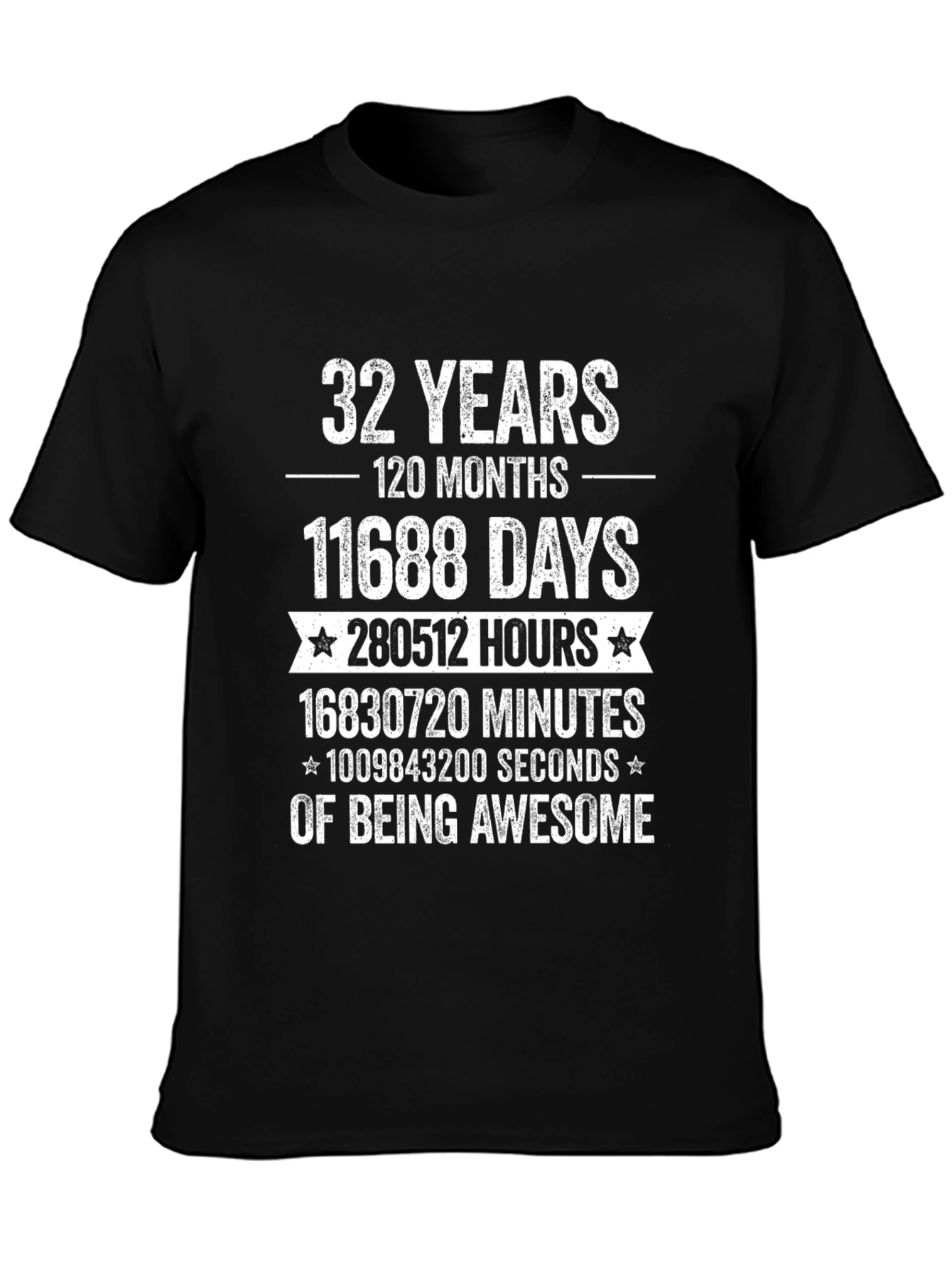 Black 32 Years Of Being Awesome Graphic Tee view 3