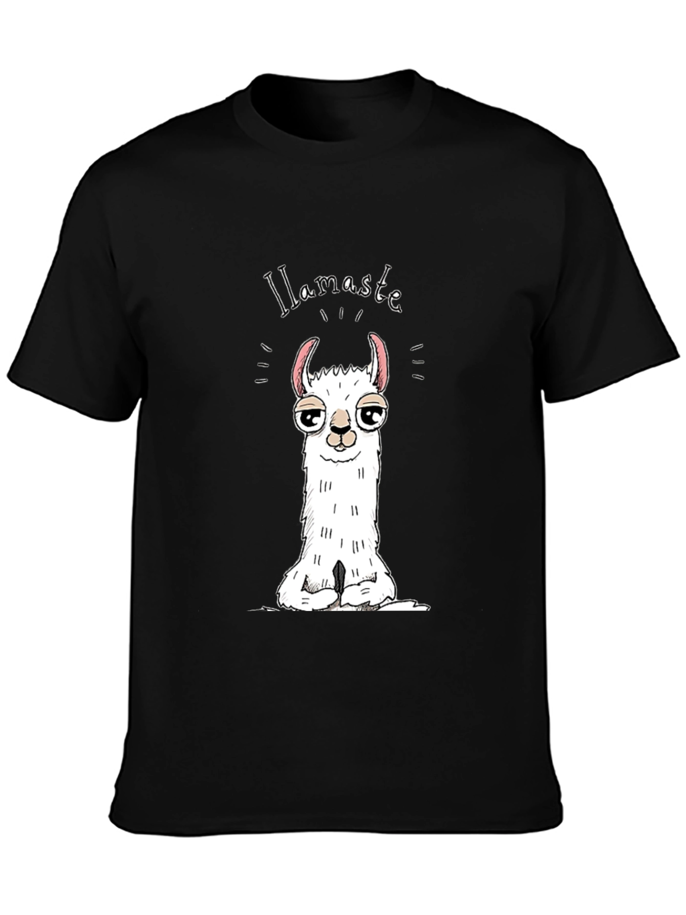 Black Llamaste T-Shirt - Funny Llama Pun Tee view 3