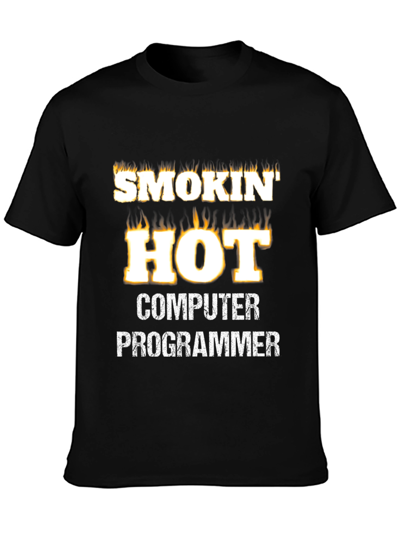 Black Smokin' Hot Computer Programmer Graphic Tee view 3
