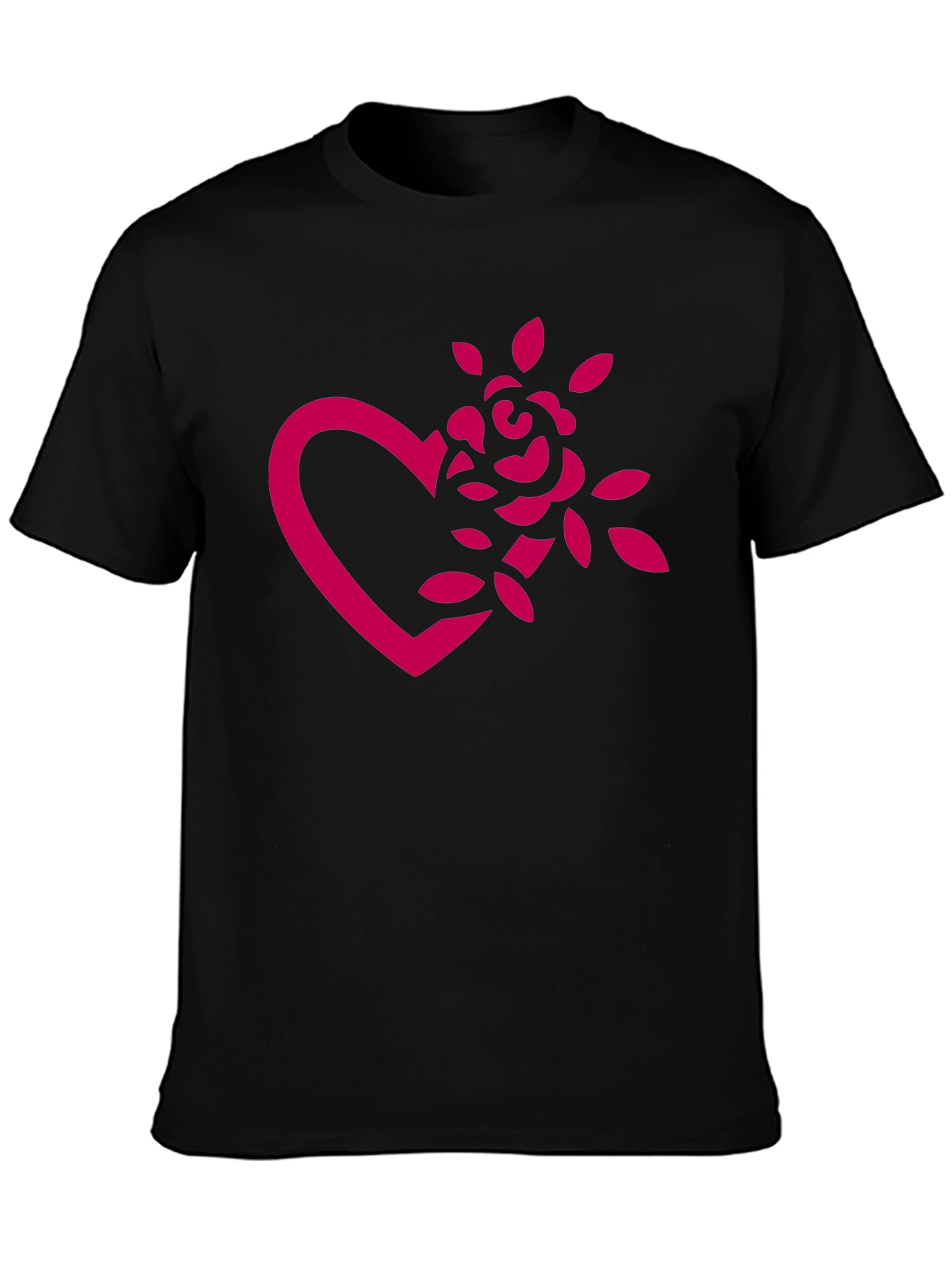 Black Heart Rose Graphic Tee - Black view 3