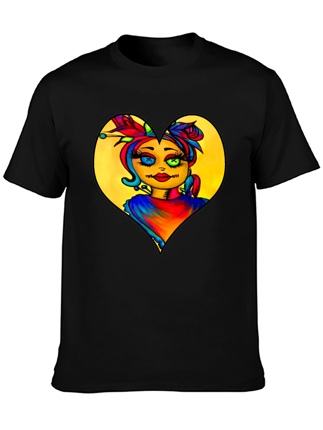 Black Heart Doll Graphic T-Shirt view 3