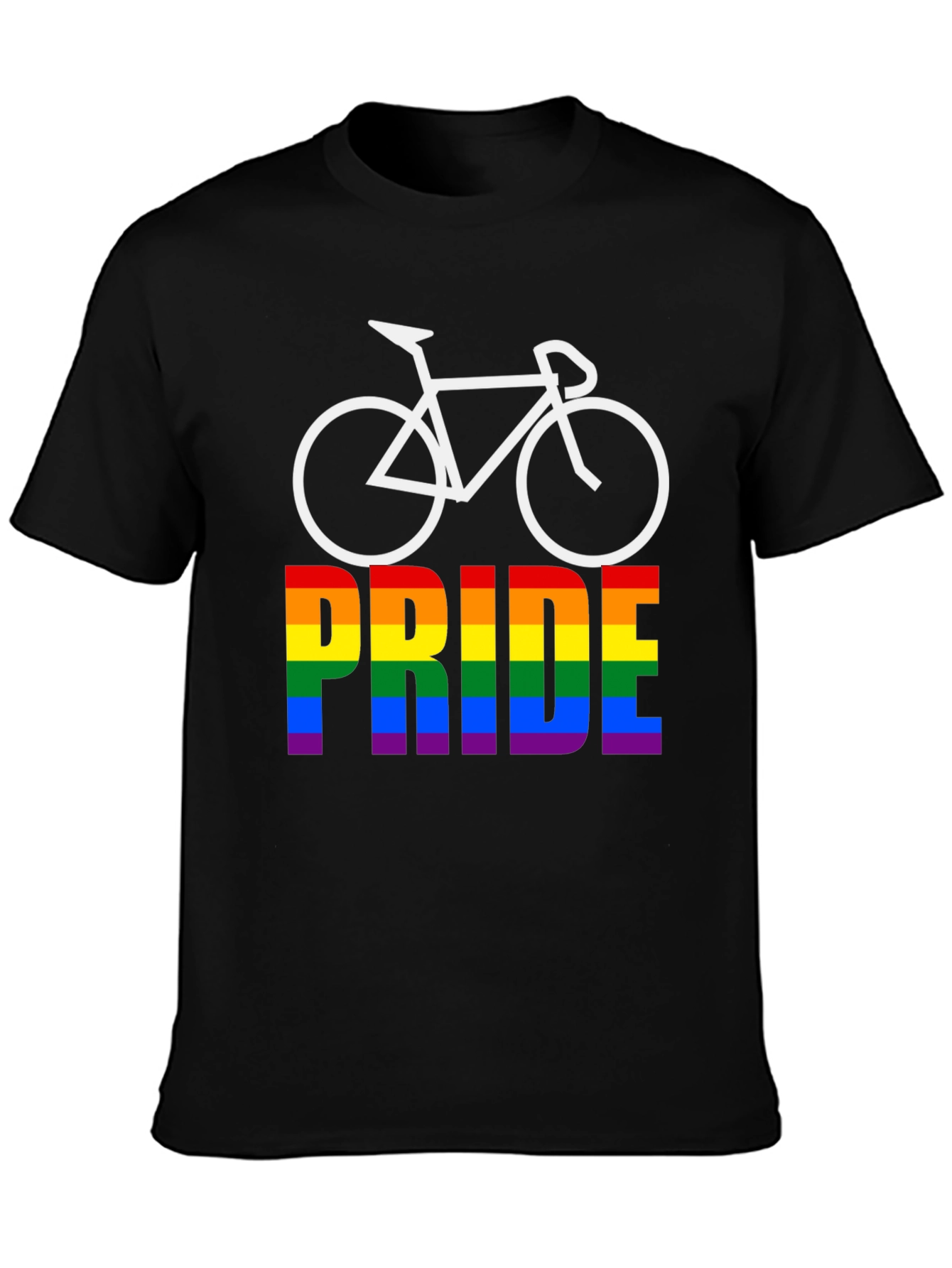 Black Pride Bicycle Black T-Shirt LGBTQ+ Rainbow view 3
