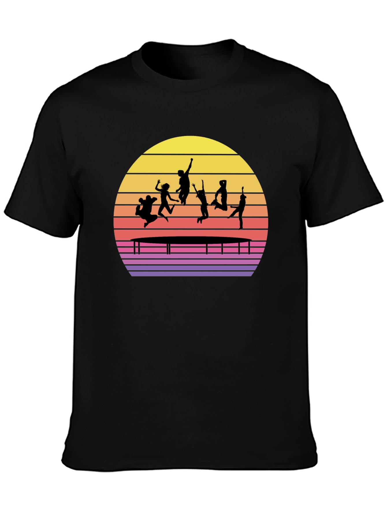 Black Trampoline Sunset Graphic Tee view 3