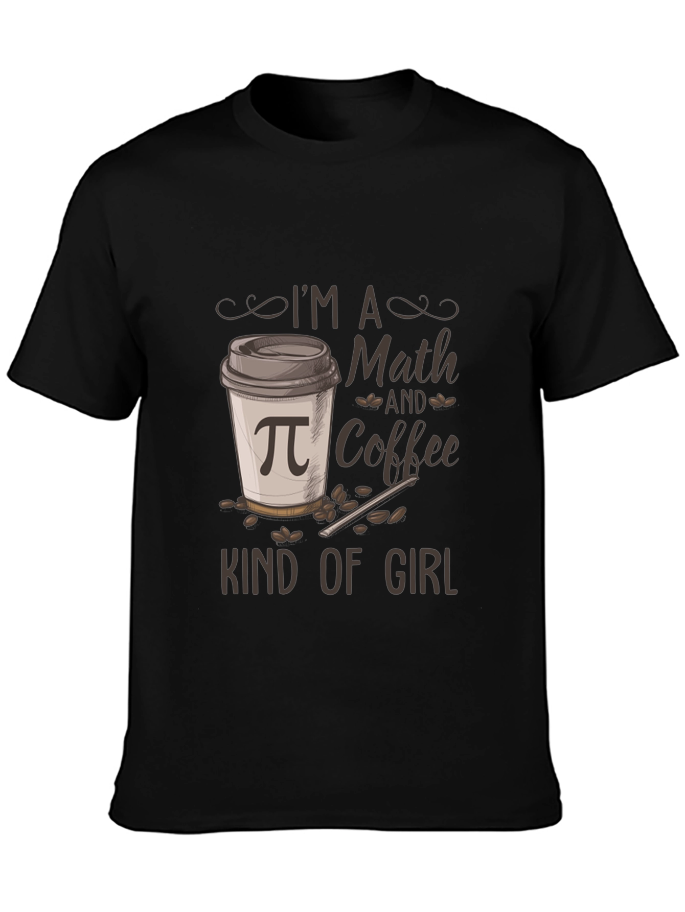 Black Math and Coffee Kind of Girl T-Shirt view 3