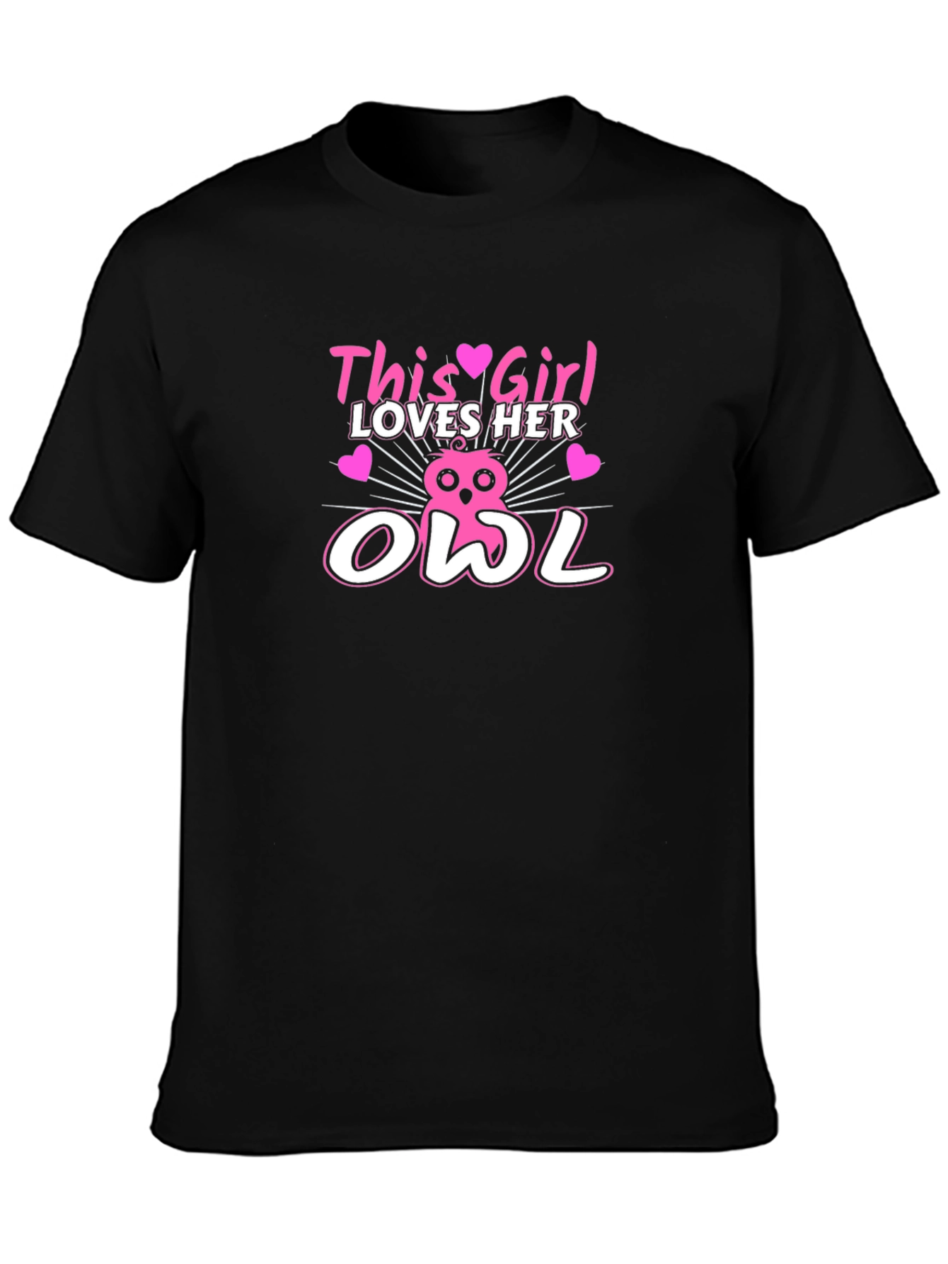 This Girl Loves Her Owl Graphic T-Shirt - Trendy Tee - 3