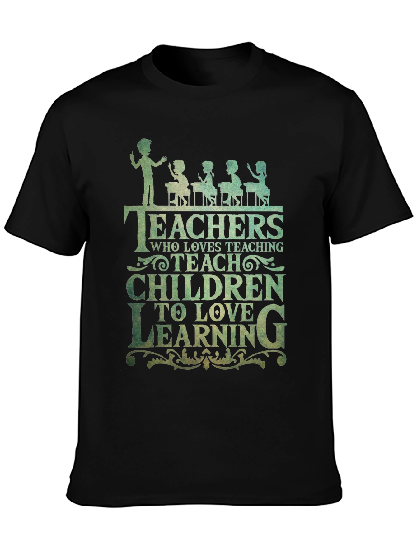 Black Teacher Love Teaching Graphic Tee - Black view 3