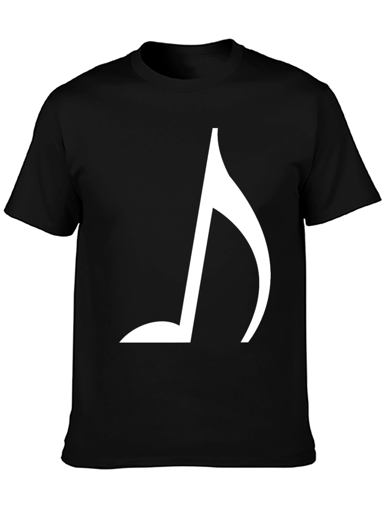 Black Musical Note Graphic Tee - Black Cotton Blend Shirt view 3
