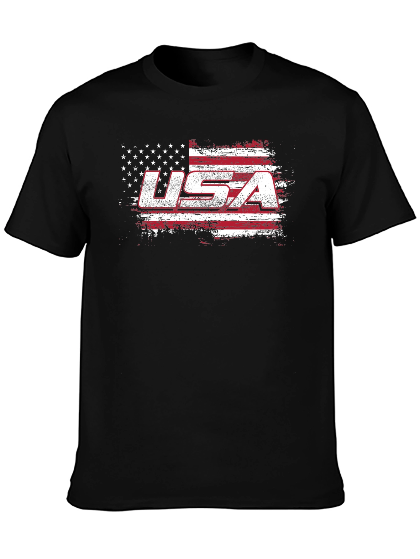 Black USA Flag Graphic T-Shirt Patriotic American Pride view 3