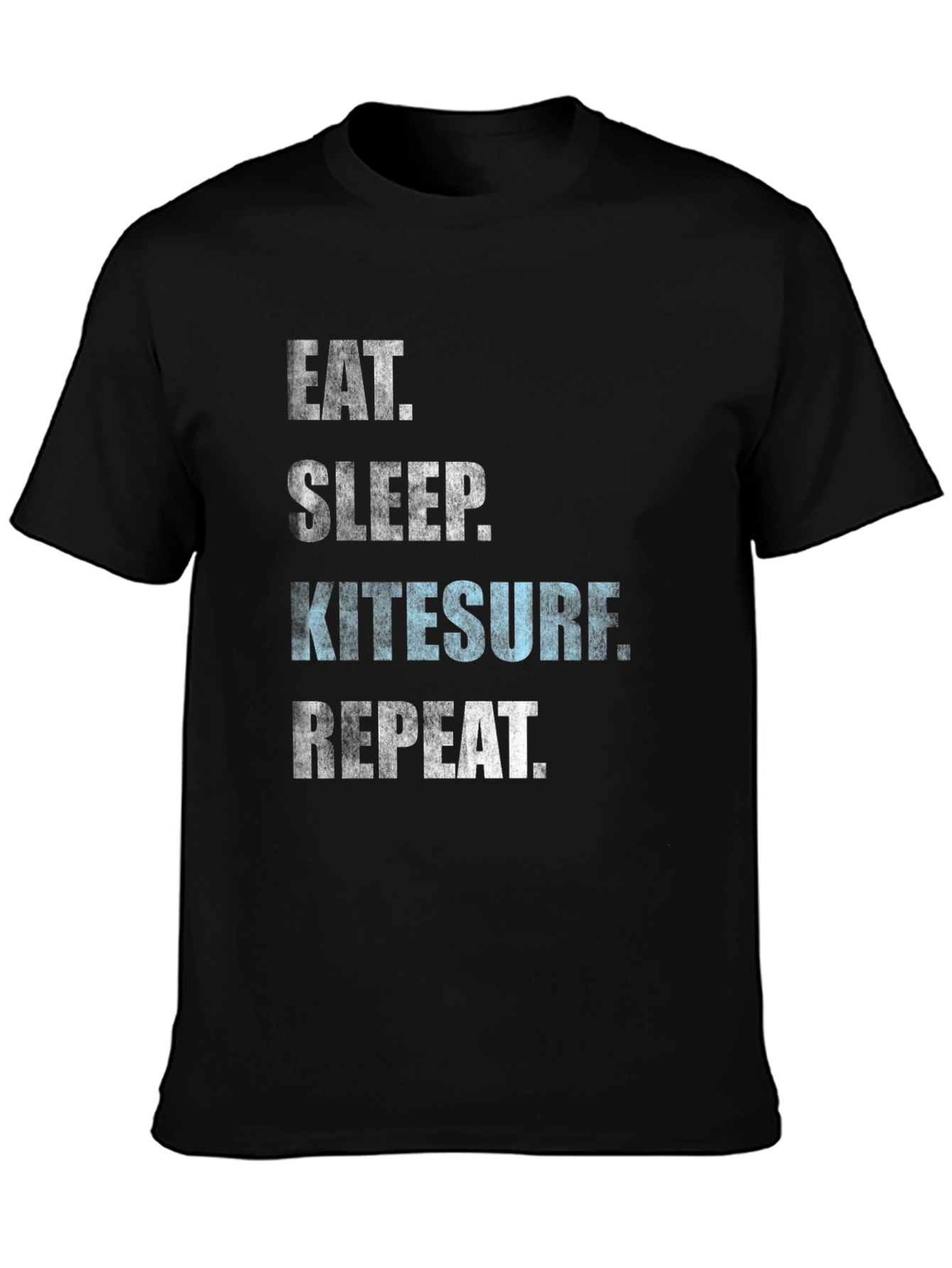 Black Eat Sleep Kitesurf Repeat T-Shirt view 3