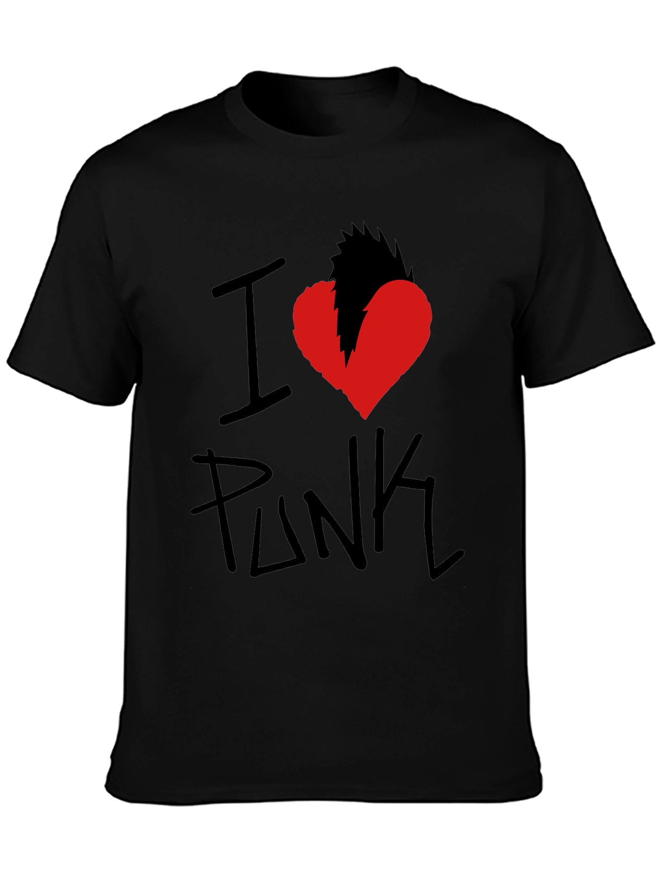 Black I Heart Punk Graphic Tee - Black view 3