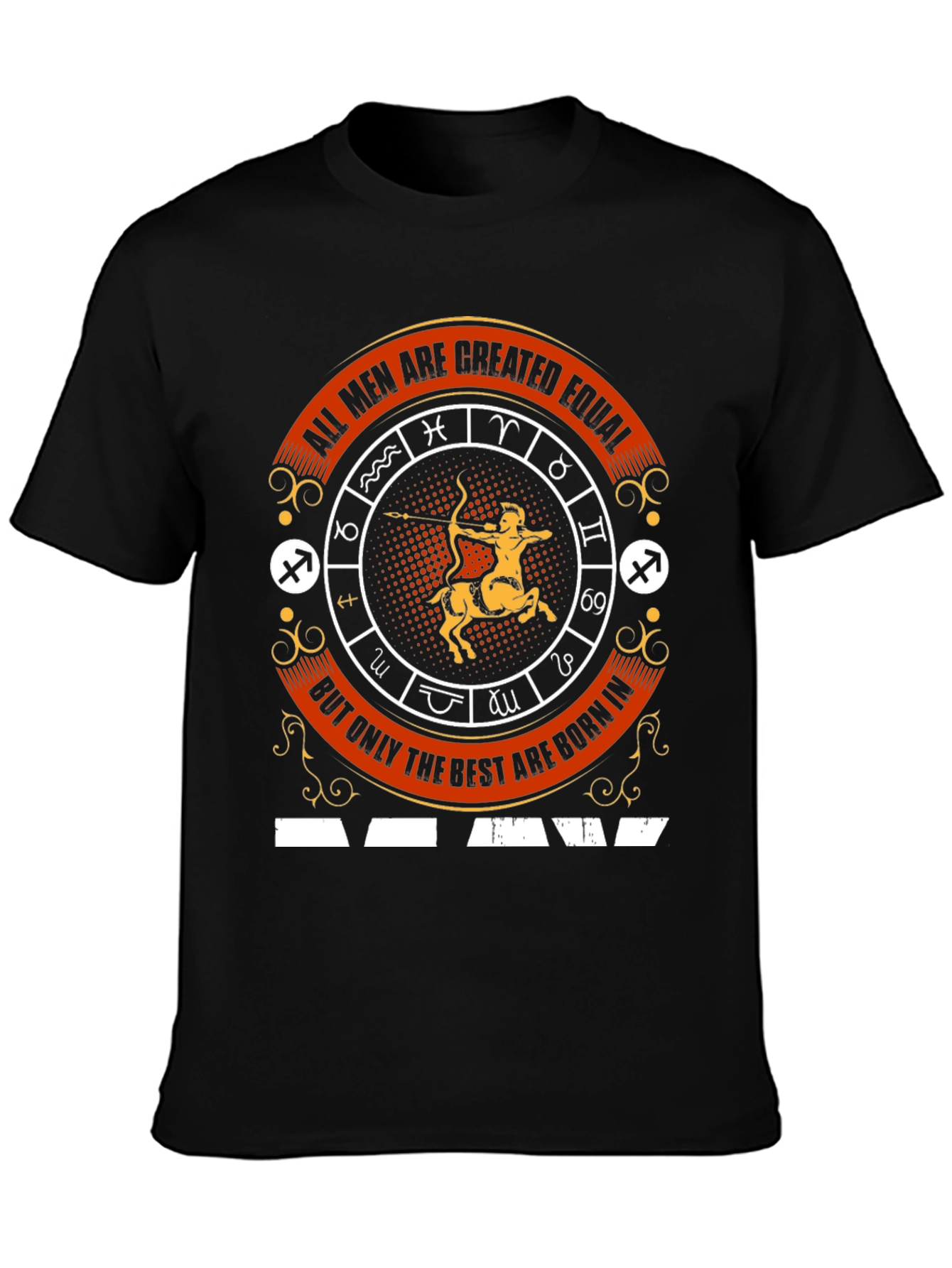 Black Zodiac Sign Graphic Tee - Astrology T-Shirt view 3