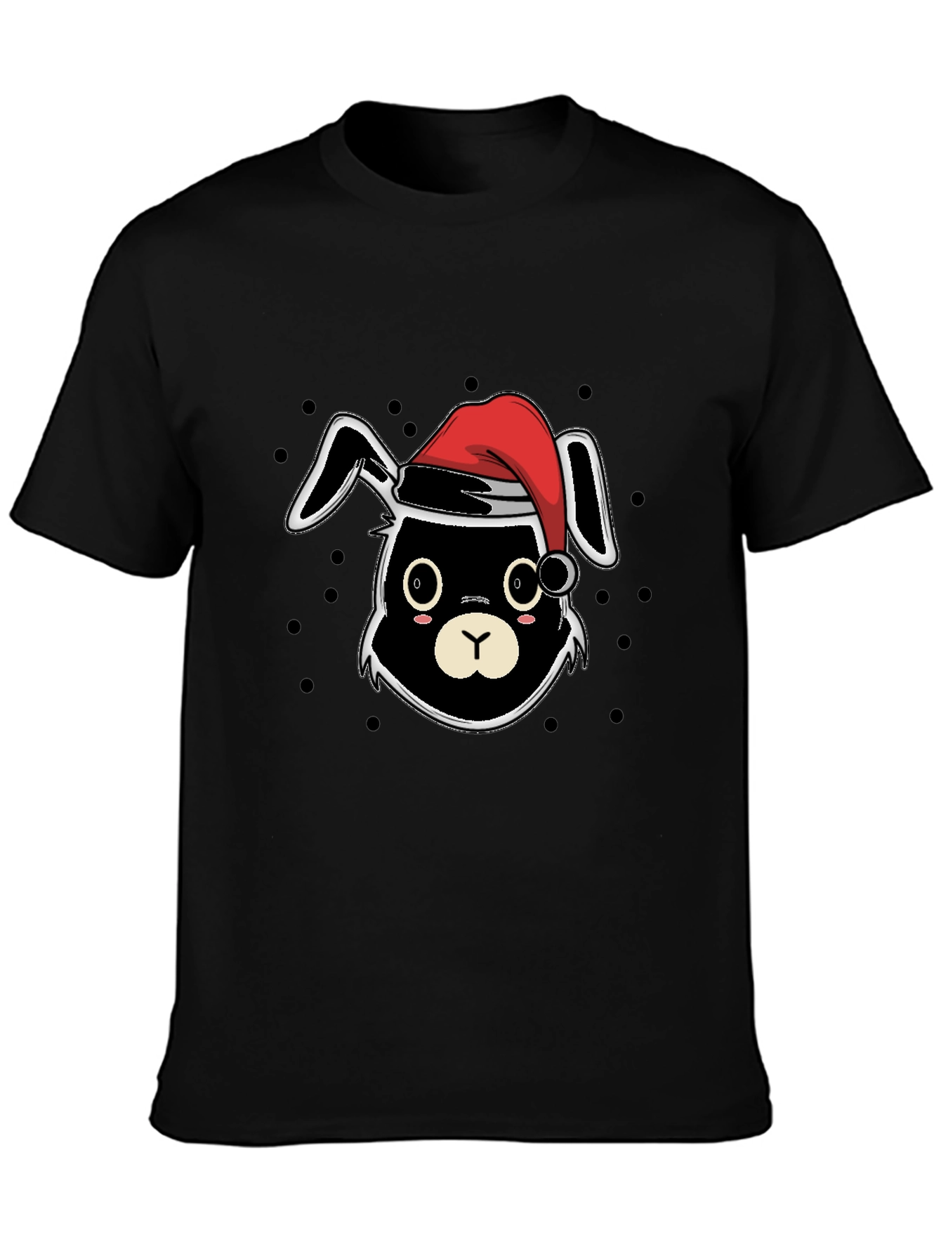 Black Festive Bunny T-Shirt - Holiday Edition view 3