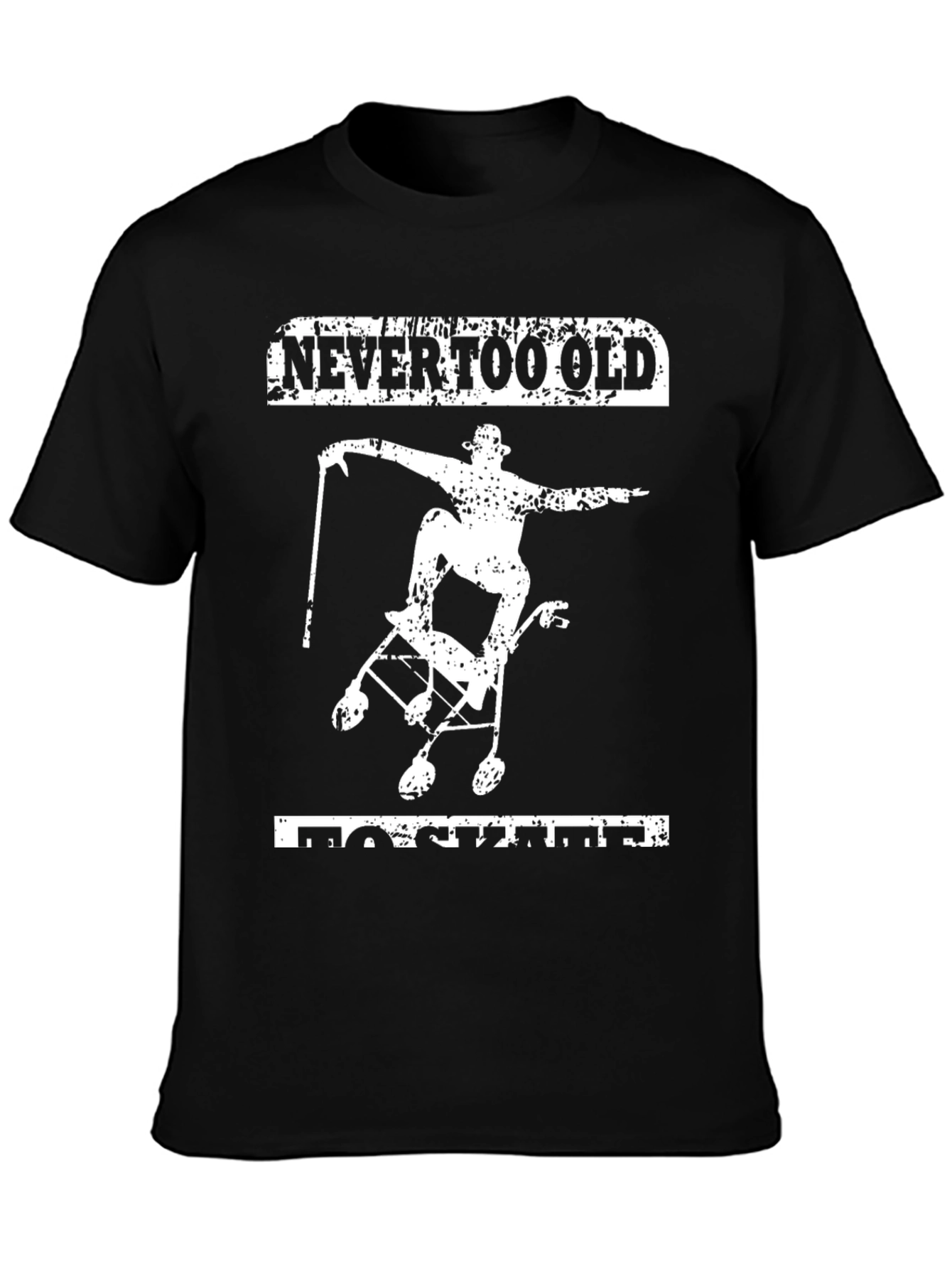 Black Never Too Old to Skateboard Graphic Tee view 3