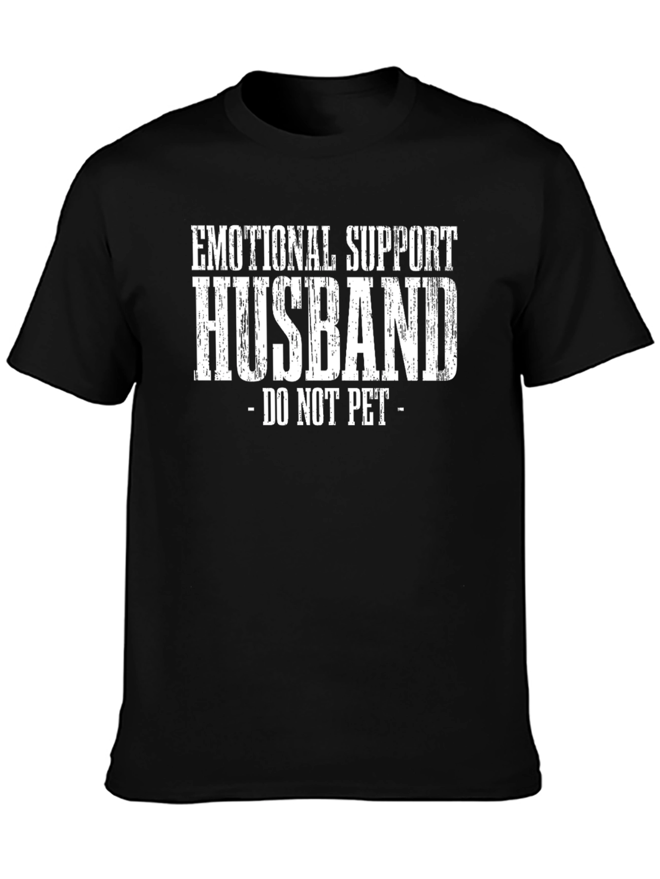 Black Emotional Support Husband T-Shirt - Do Not Pet! view 3