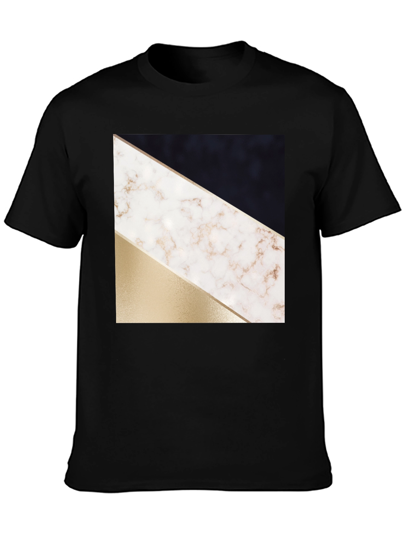 Black Abstract Geometric T-Shirt view 3