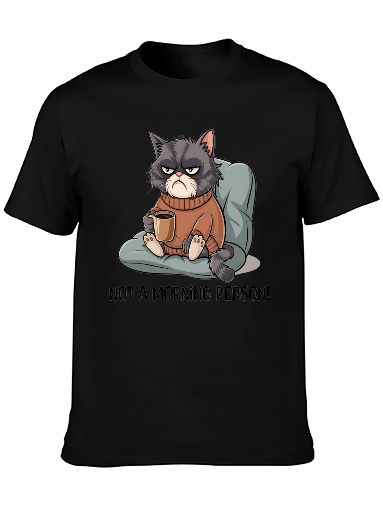 Grumpy Cat Coffee T-Shirt - Not a Morning Person! - 3