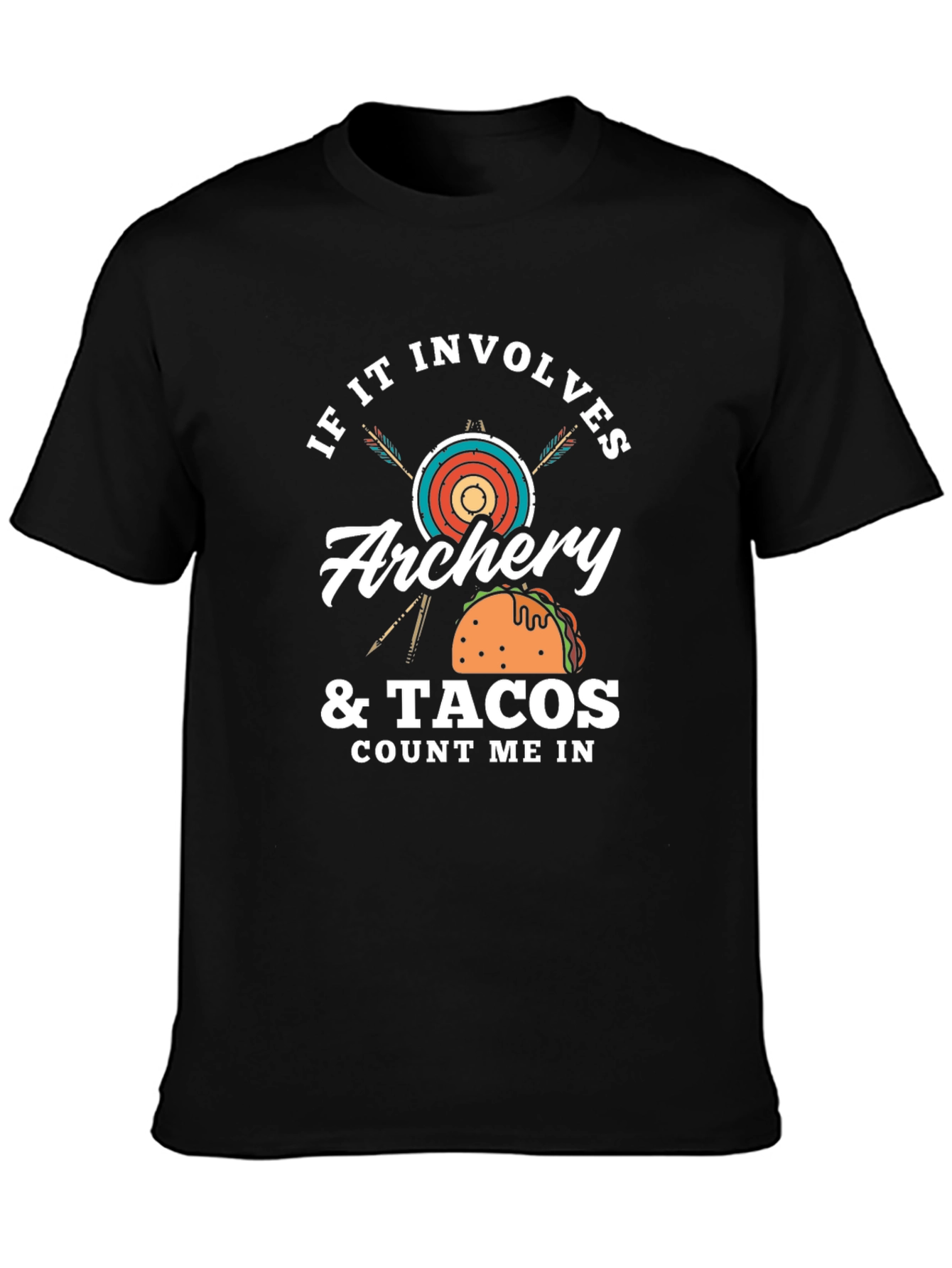 Black Archery & Tacos Men's T-Shirt - Count Me In view 3