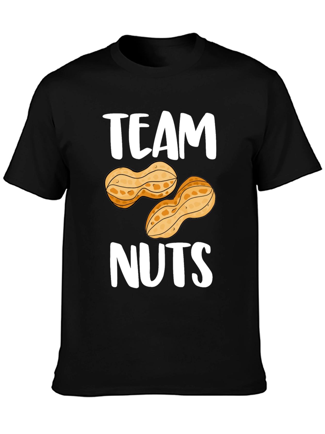 Black Team Nuts Graphic T-Shirt - Funny Peanut Tee view 3